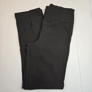 ATHLETA Wander Slim Straight Crop Pants Split Hem Back Zipper Grey Size 8 Tall‎